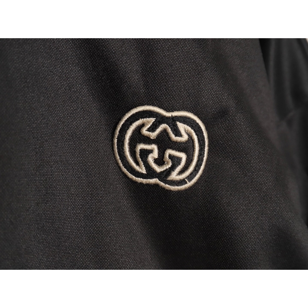 Gucci hollow double G embroidered half-zip jacket,Gucci