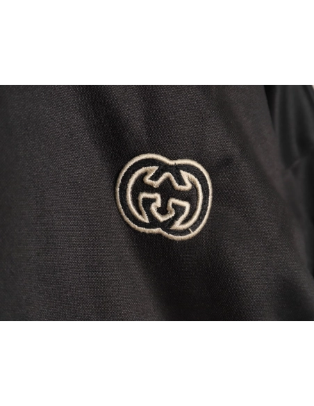 Gucci hollow double G embroidered half-zip jacket,Gucci