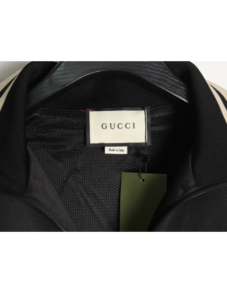Gucci hollow double G embroidered half-zip jacket,Gucci