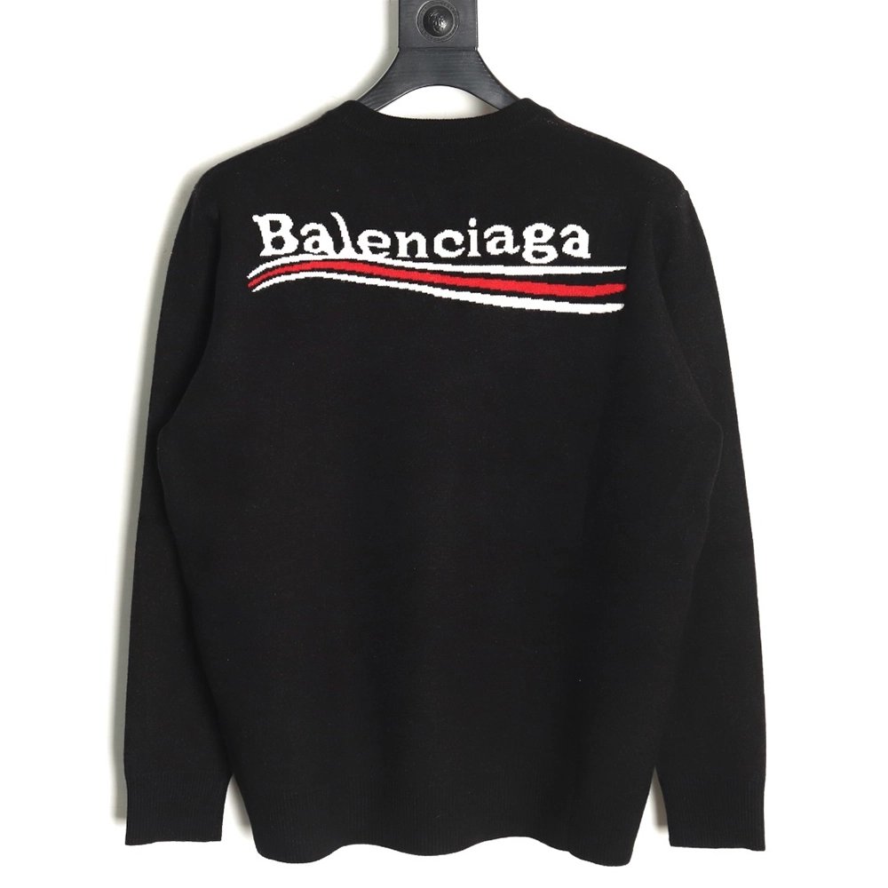 Balenciaga Classic Cola Jacquard Wool Knit Sweater TSK1,Balenciaga