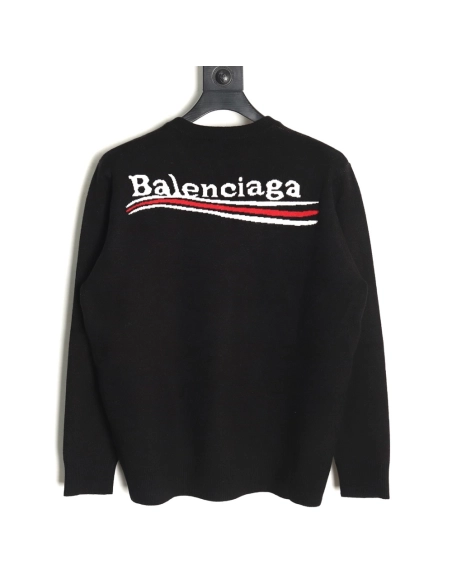 Balenciaga Classic Cola Jacquard Wool Knit Sweater TSK1,Balenciaga