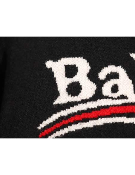 Balenciaga Classic Cola Jacquard Wool Knit Sweater TSK1,Balenciaga