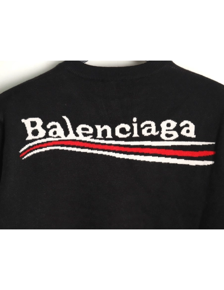 Balenciaga Classic Cola Jacquard Wool Knit Sweater TSK1,Balenciaga