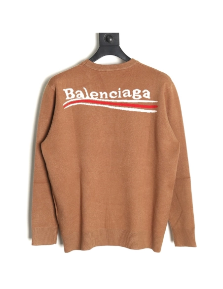 Balenciaga Classic Cola Jacquard Wool Knit Sweater,Balenciaga