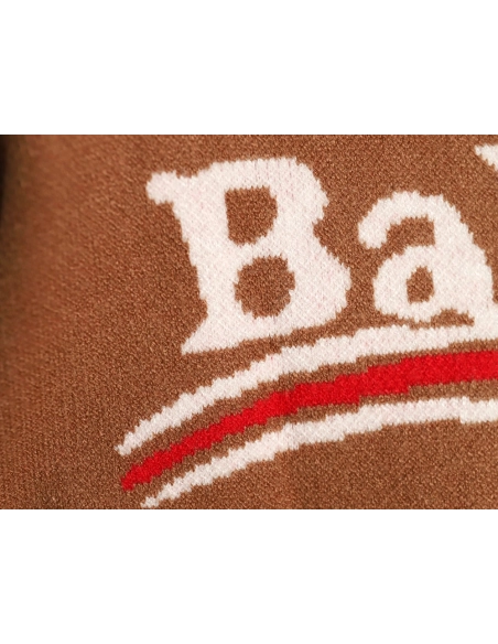 Balenciaga Classic Cola Jacquard Wool Knit Sweater,Balenciaga