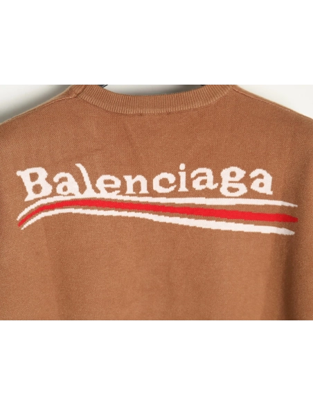 Balenciaga Classic Cola Jacquard Wool Knit Sweater,Balenciaga
