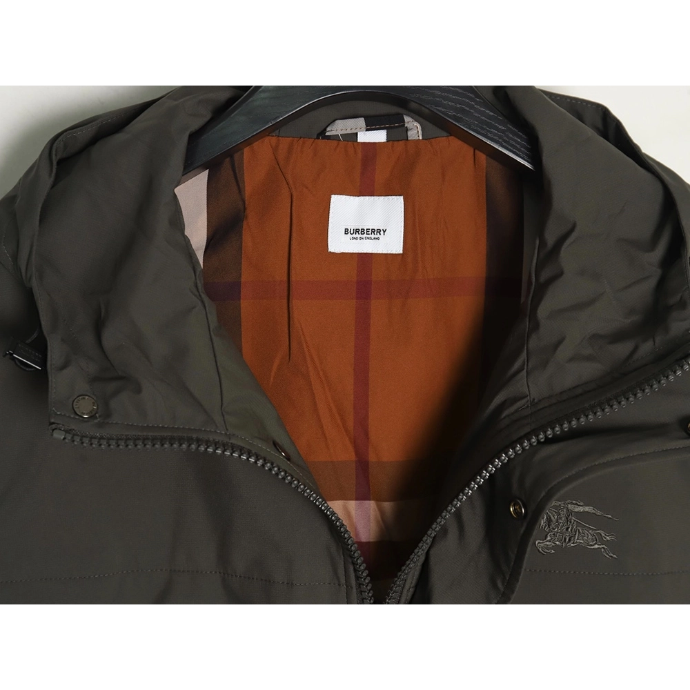 Burberry chest fake pocket embroidered war horse cotton hooded jacket,Burberry