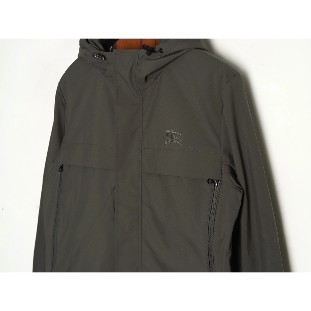 Burberry chest fake pocket embroidered war horse cotton hooded jacket,Burberry