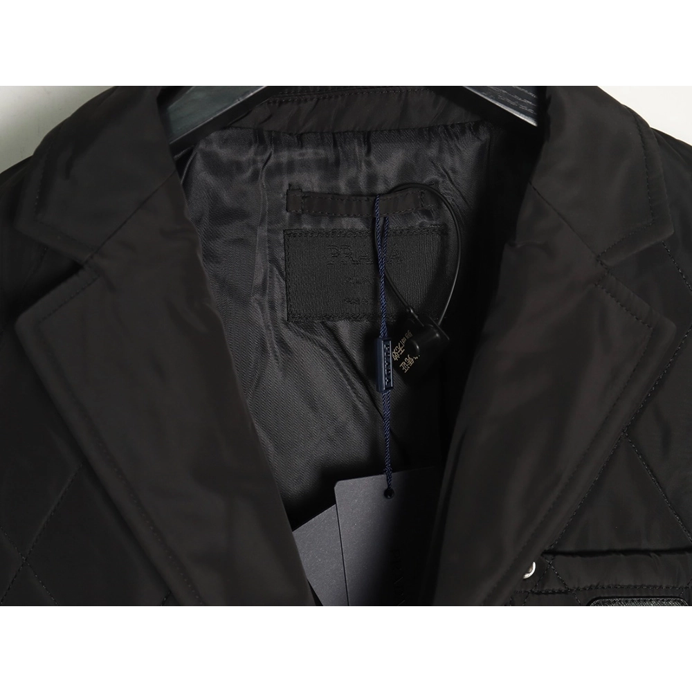 Prada chest triangle logo thin cotton jacket,Prada