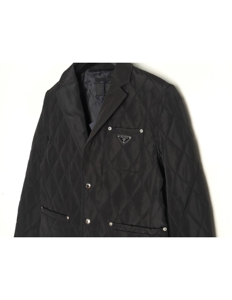 Prada chest triangle logo thin cotton jacket,Prada