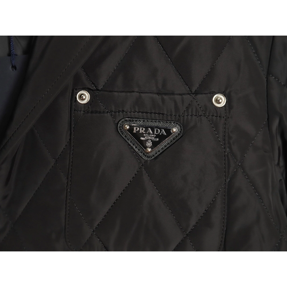 Prada chest triangle logo thin cotton jacket,Prada