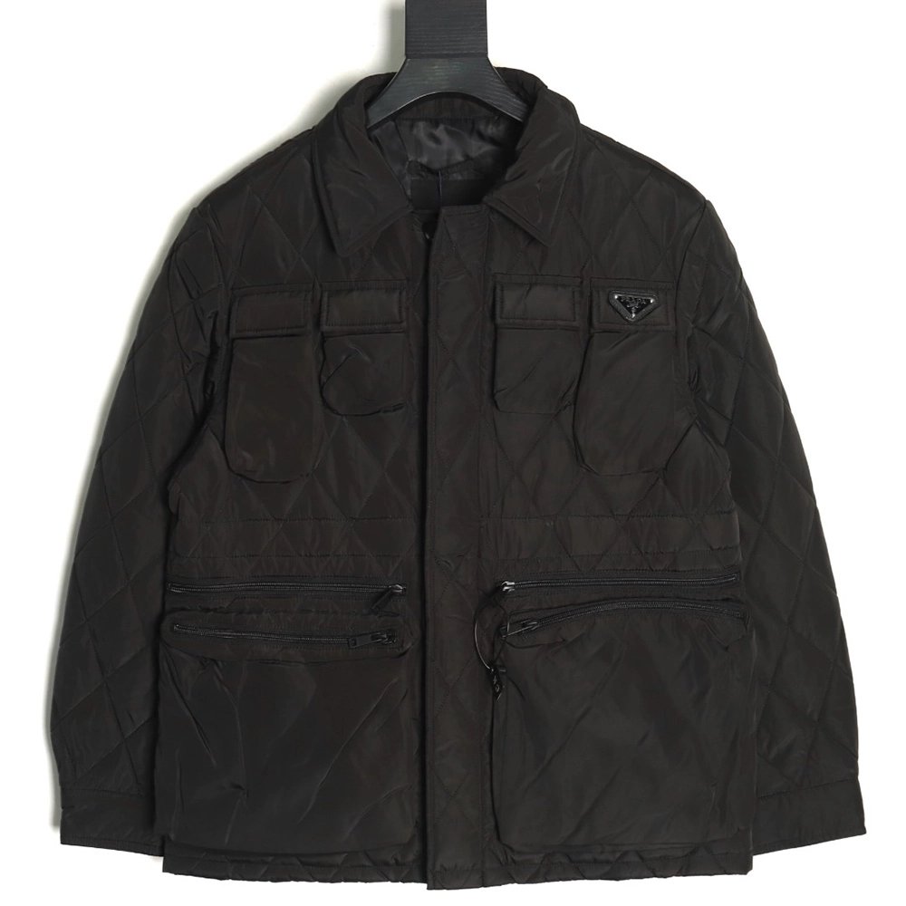 Prada Multi-pocket Double Zipper Light Cotton Jacket,Prada