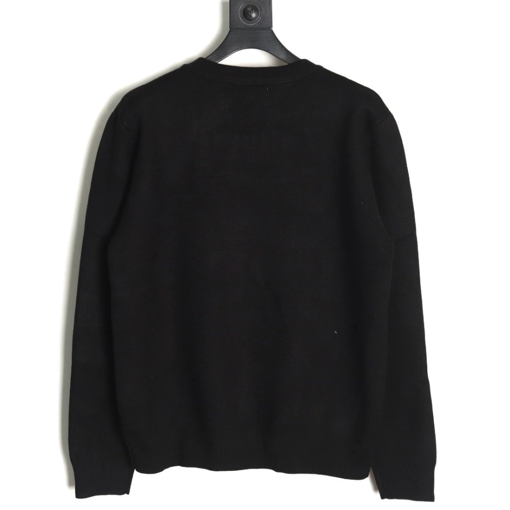 Burberry Check Lettering Embroidery Knitted Pullover TSK1,Burberry