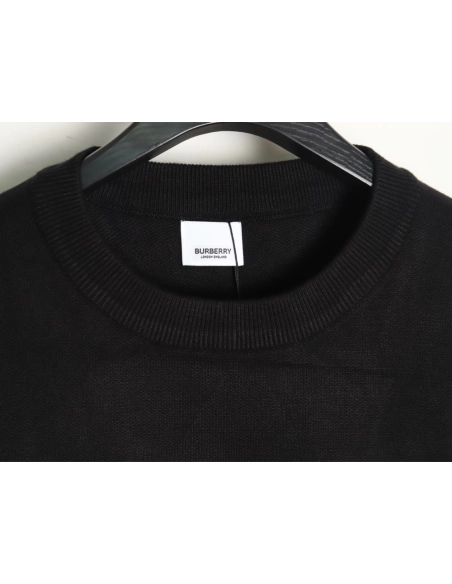 Burberry Check Lettering Embroidery Knitted Pullover TSK1,Burberry