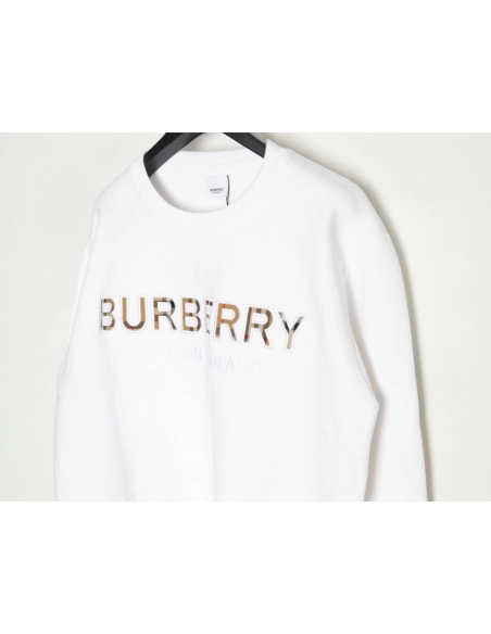 Burberry Check Lettering Embroidery Knitted Pullover,Burberry