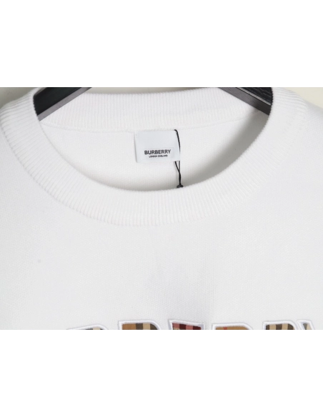 Burberry Check Lettering Embroidery Knitted Pullover,Burberry