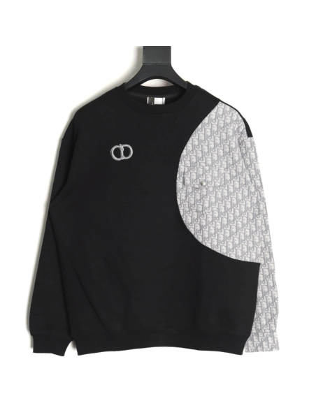 Dior embroidered stitching crew neck sweatshirt TSK1,Dior