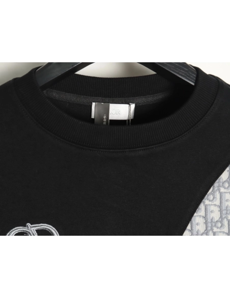 Dior embroidered stitching crew neck sweatshirt TSK1,Dior