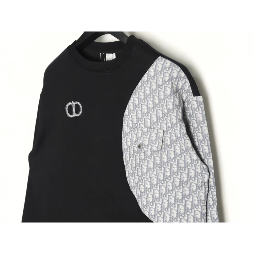 Dior embroidered stitching crew neck sweatshirt TSK1,Dior