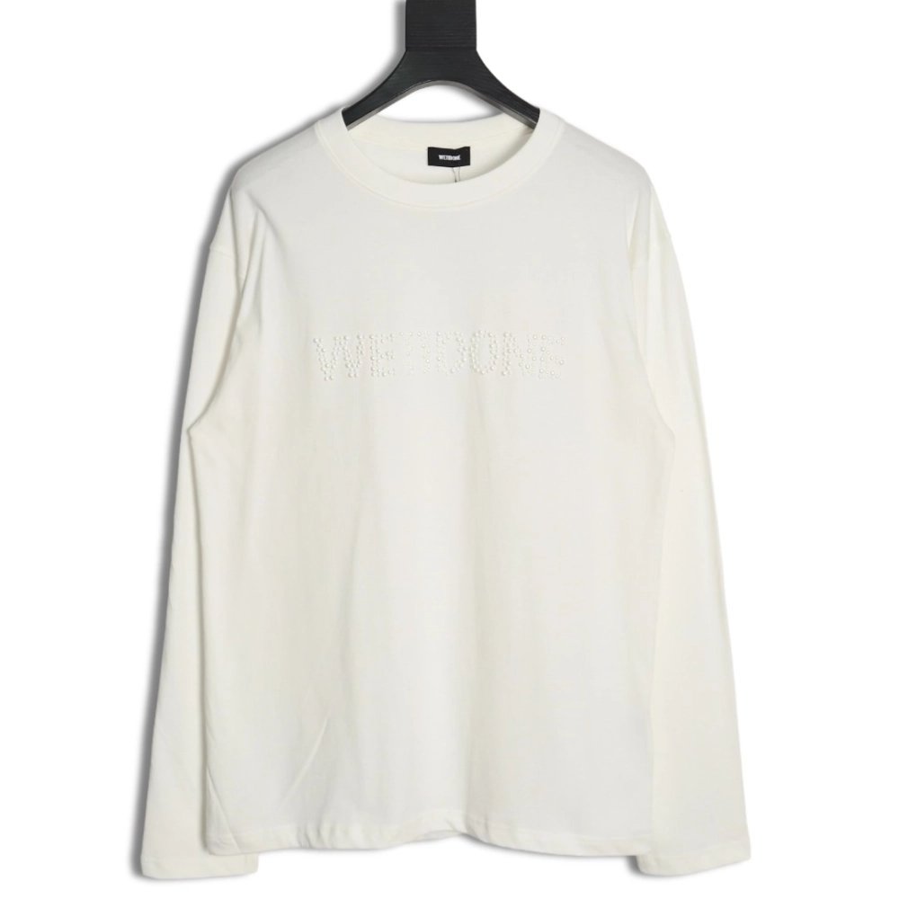We11 Done pearl lettering long-sleeved T-shirt,We11done