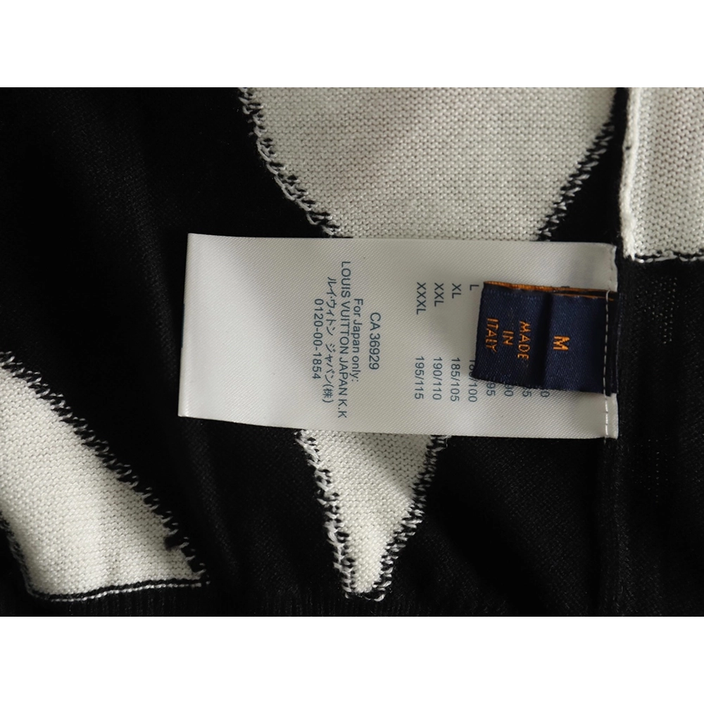 Louis Vuitton black and white geometric crewneck sweater,Louis Vuitton