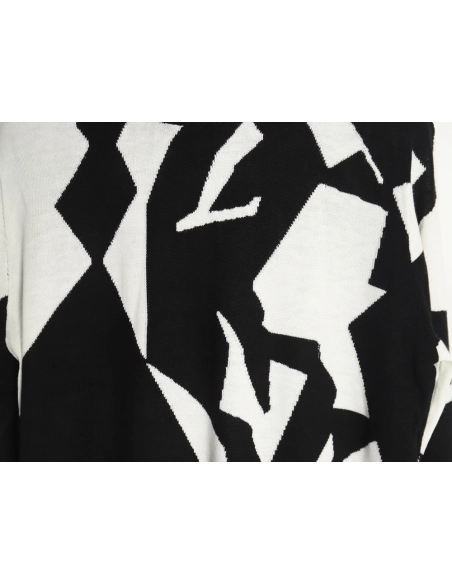Louis Vuitton black and white geometric crewneck sweater,Louis Vuitton