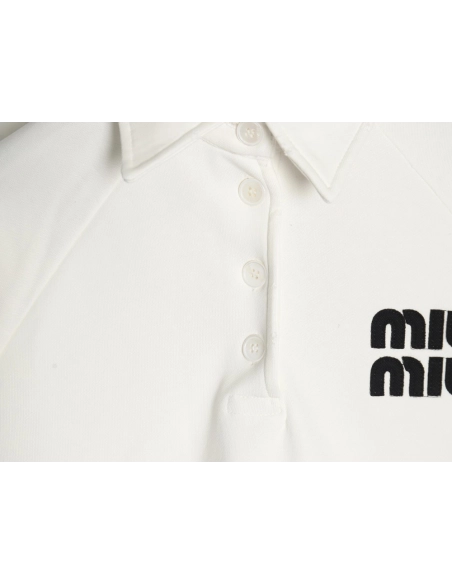 Miu Miu Letter Polo Long Sleeve Sweatshirt,Miu Miu