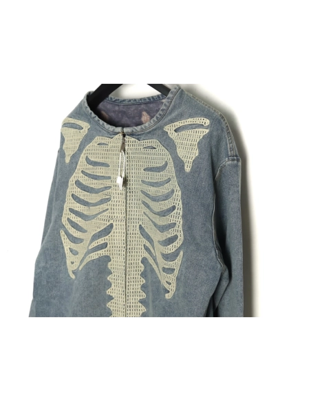 Kapital denim heavy bone embroidery loose jacket,Kapital