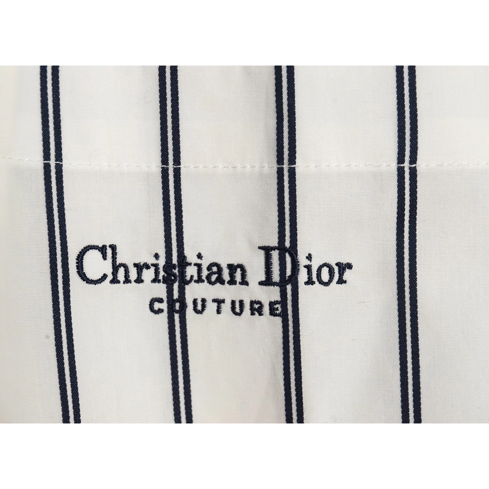 Dior striped shirt with pocket embroidery,Dior