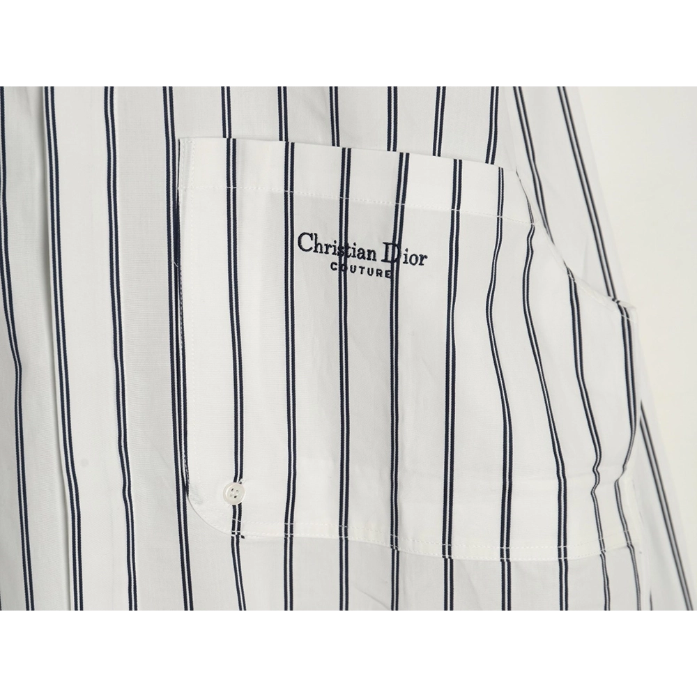 Dior striped shirt with pocket embroidery,Dior
