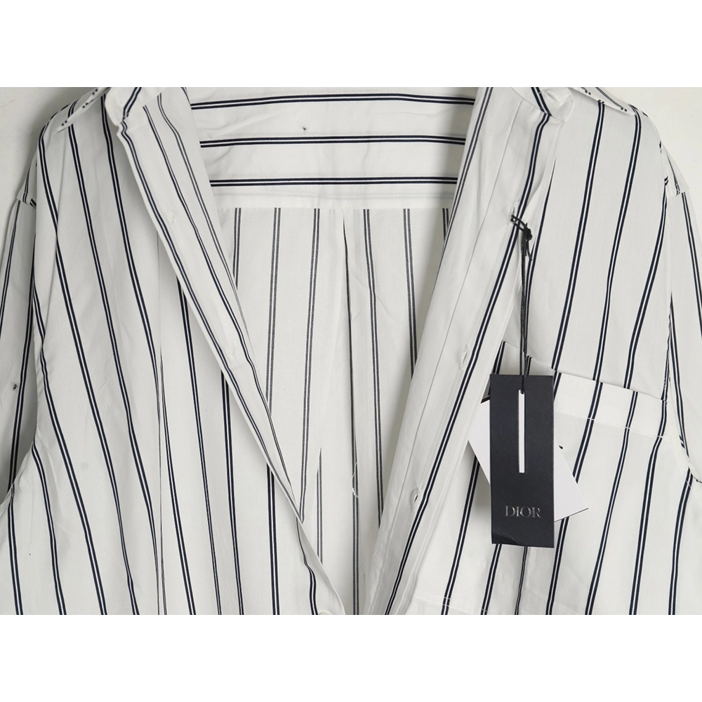 Dior striped shirt with pocket embroidery,Dior