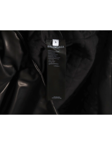 Balenciaga Parka zip-up hooded leather jacket,Balenciaga