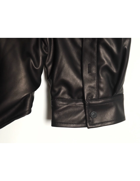 Balenciaga Parka zip-up hooded leather jacket,Balenciaga