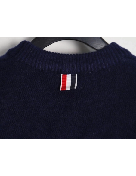 Thom Browne Four Stripe Crew Neck Sweater TSK1,Thom Browne