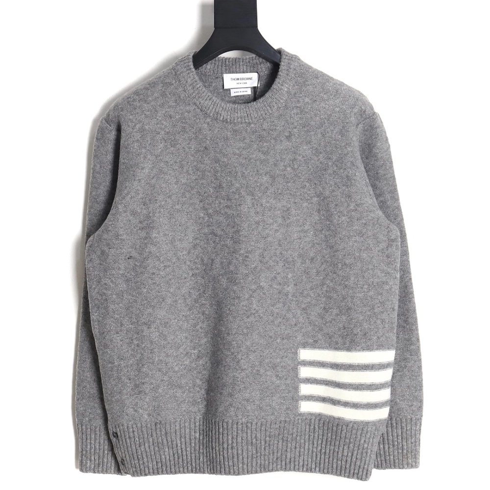 Thom Browne Four Stripe Crew Neck Sweater,Thom Browne