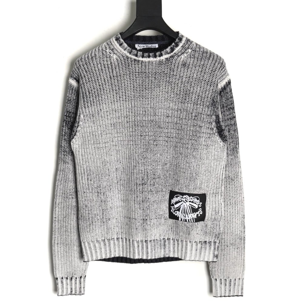 Acne distressed tie-dye crewneck sweater,Acne Studios