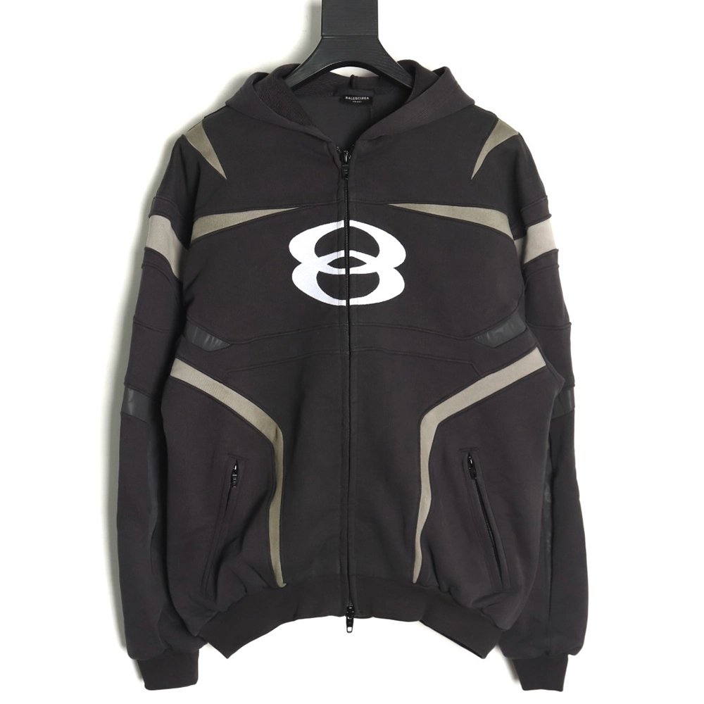 Balenciaga Double Ring Motorcycle Zip Heavy Jacket,Balenciaga