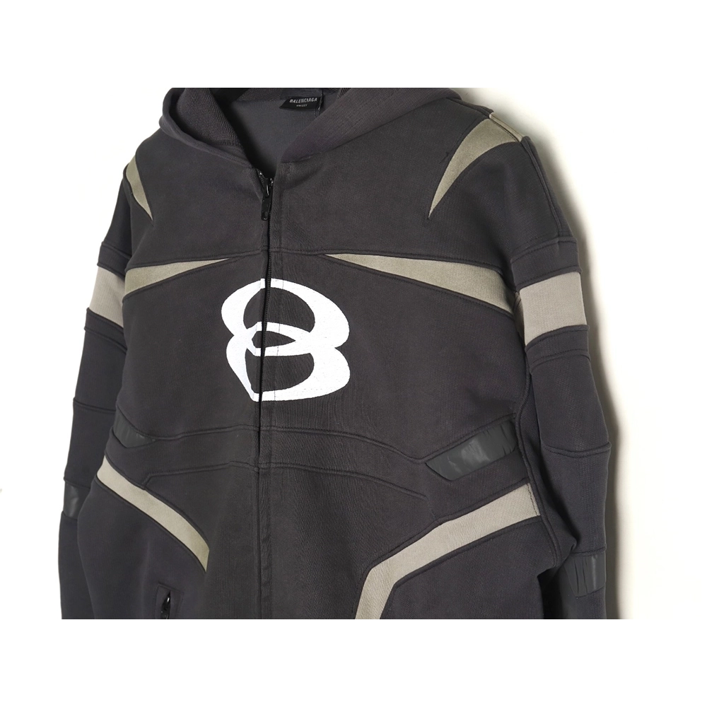 Balenciaga Double Ring Motorcycle Zip Heavy Jacket,Balenciaga