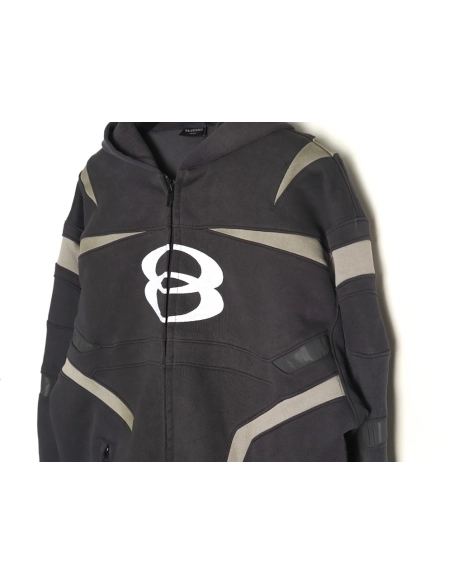Balenciaga Double Ring Motorcycle Zip Heavy Jacket,Balenciaga