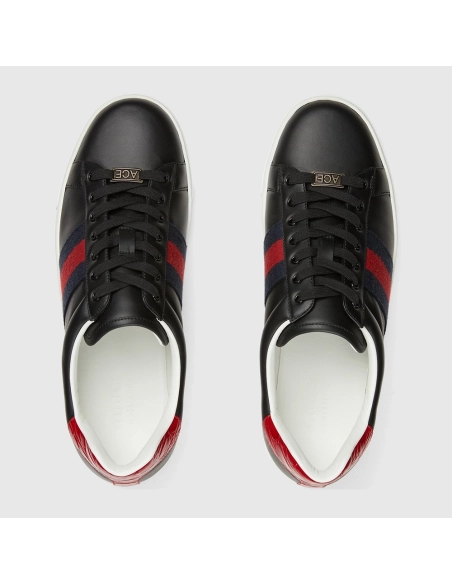 Gucci Ace Web Black Navy Red,GUCCI SHOES,Other Brand Sneakers