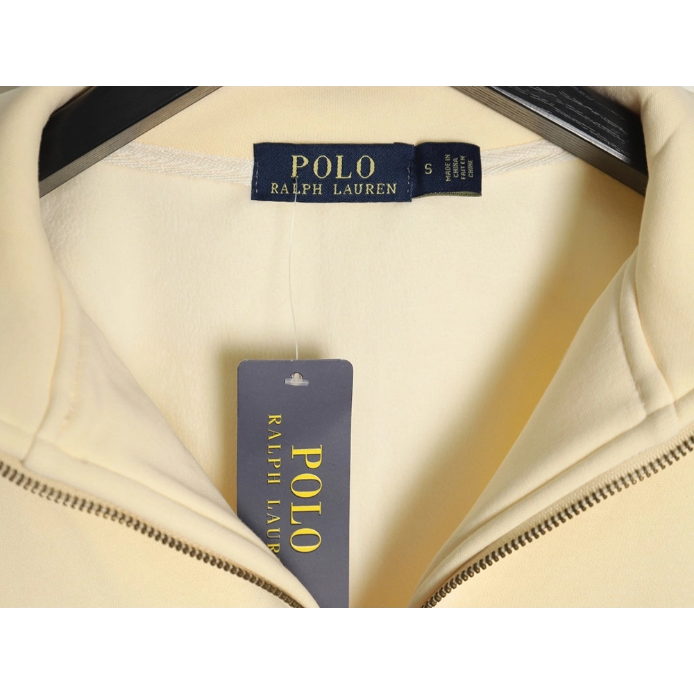 Ralph Lauren Embroidered Logo Half Zip Brushed Sweatshirt,Ralph Lauren Sweatshirt,Sweatshirt,APPAREL