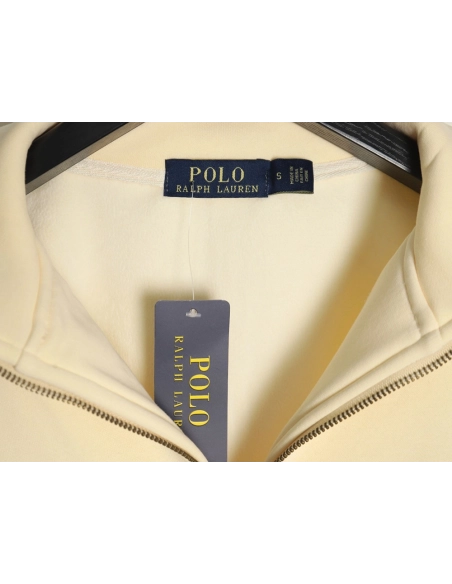 Ralph Lauren Embroidered Logo Half Zip Brushed Sweatshirt,Ralph Lauren Sweatshirt,Sweatshirt,APPAREL