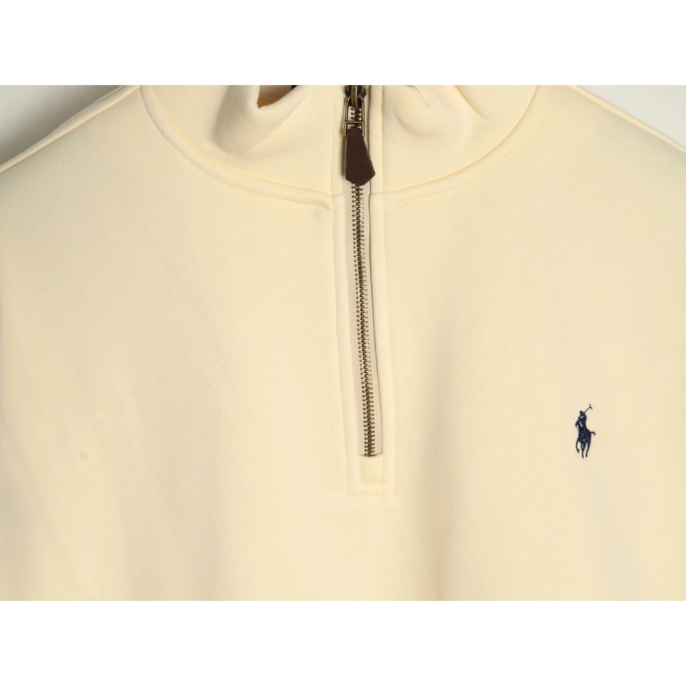Ralph Lauren Embroidered Logo Half Zip Brushed Sweatshirt,Ralph Lauren Sweatshirt,Sweatshirt,APPAREL