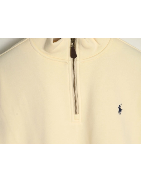 Ralph Lauren Embroidered Logo Half Zip Brushed Sweatshirt,Ralph Lauren Sweatshirt,Sweatshirt,APPAREL