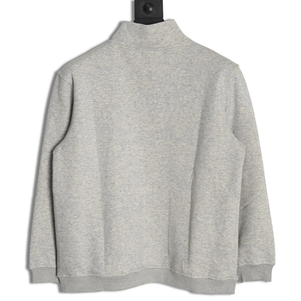 Ralph Lauren Embroidered Logo Half Zip Brushed Sweatshirt,Ralph Lauren Sweatshirt,Sweatshirt,APPAREL