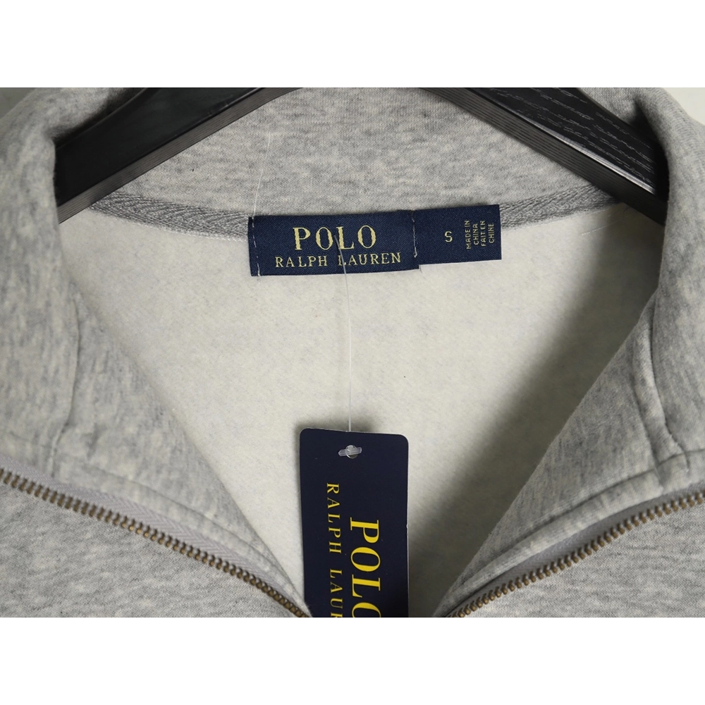 Ralph Lauren Embroidered Logo Half Zip Brushed Sweatshirt,Ralph Lauren Sweatshirt,Sweatshirt,APPAREL