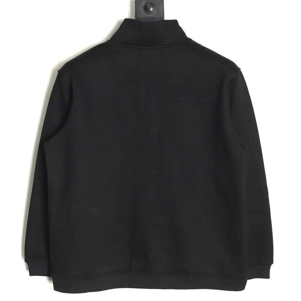 Ralph Lauren Embroidered Logo Half Zip Brushed Sweatshirt,Ralph Lauren Sweatshirt,Sweatshirt,APPAREL