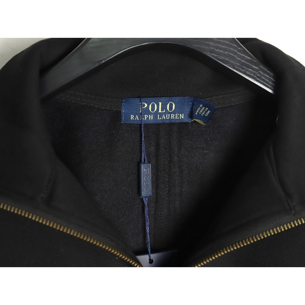 Ralph Lauren Embroidered Logo Half Zip Brushed Sweatshirt,Ralph Lauren Sweatshirt,Sweatshirt,APPAREL