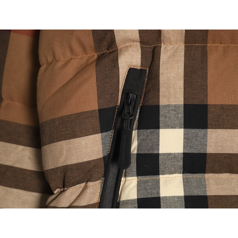 Burberry detachable sleeves stand collar check down jacket,Burberry Jacket,Jacket,APPAREL