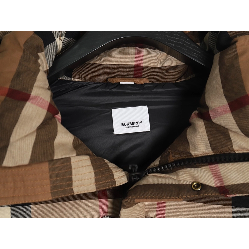 Burberry detachable sleeves stand collar check down jacket,Burberry Jacket,Jacket,APPAREL
